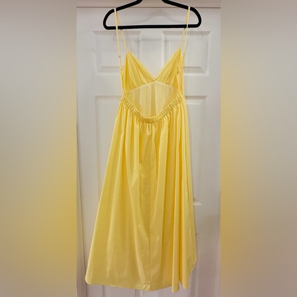 NWT Commense Open Back Midi Sun dress 100% Cotton Butter Yellow sz Medium - Picture 8 of 11